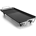 FEELING MALL Electric Griddle with Adjustable Temperature Control, Smokeless Barbecue Hot Pot Plate, BBQ Hot Plate Burger, Eggs, Pancake Griddle, Nonstick Extra Large Cooking Surface
