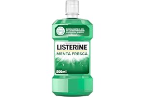 Listerine Menta Fresca (1 x 500 ml), enjuague bucal con flúor, colutorio bucal con 24 horas de protección, elixir bucal mentolado para un aliento fresco duradero