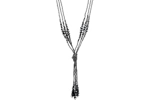 URBAN JEWELRY Die 1920er Kollektion im Vintage Stil Holzkohle Schwarz mehrreihige perlschnurförmige Damen Halskette (49,8cm)