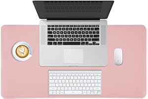 PINKCAT Tapis de Souris, Tapis de Bureau 80*40cm, Imperméable PU et Antidérapant Suède, Sous Main Bureau pour Bureau/Maison/Gaming - Rose