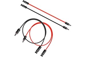 WBGADAM Cavo Solare 6mm² / 10AWG 10m Cavo di Prolunga per Pannelli Solari con Connettore Maschio e Femmina, per Pannello Solare Cavi Prolunga Fotovoltaici (10m rosso + 10m nero)