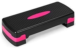 COSTWAY Aérobic Step Fitness Réglable en Hauteur 2 Niveaux 10/15CM avec Surface Antidérapant Capacité de Poids 250KG pour Maison/Gym Exercice/Bureau