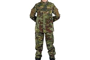 QIYUANT Enfant en Plein Air Vêtements Tactiques Ensembles T-Shirt et Pantalon Airsoft Militaire Camouflage Printemps Été Automne Randonnée Chasse Camping Combat pour Garçons Fille