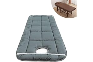 LXJDDLD Lash Bed Cushion Cover,Non-Slip Spa Bed Padding,Massage Table Pad,Round Head Massage Table Mattress Topper with Breathing Holes,for Tattoo Table Beauty Salon Bed,Gray,R 60x190cm