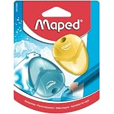 Maped &ndash; School Supplies &ndash; I Gloo Pencil Sharpener with Tank &ndash; Has 1 Sharpening Hole &ndash; Compact Size for Pencil Case &ndash; 3 Differ