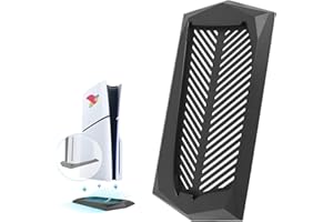 RongZy pour PS5 Slim Support de Console Support de Base avec Patin Antidérapant, Support Vertical Compatible avec Sony PlayStation 5 Slim Disc Edition Accessoires, Facile Dissipation Thermique(Noir)