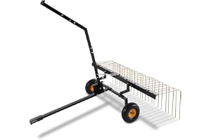 VEVOR Vertikuktare, 152 cm (60-tums) vertikal tagare med 24 stålzinkar, grässänkare för ATV eller gräsklippare, gräsmatta med