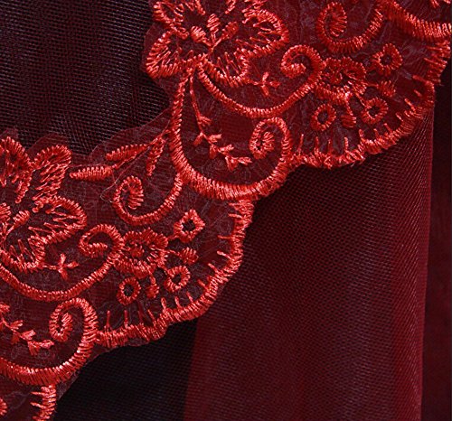 JUNGEN Spitze Brautschleier Hochzeit Kleid Zubehör 150cm Rot - 3