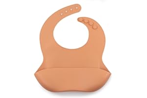 J. BØRN J.Børn Silicone Baby Feeding Bibs | Hand-Painted Designs On Silicone Bib | Waterproof Baby Bibs | Easy To Clean Baby Weaning Bib | 4 Adjustable Sizes with Deep Front Pockets
