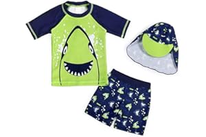 AmzBarley Protection Solaire UV Maillot de Bain Garçon Fille Enfant Maillots Tenue de Plage Vacances Piscine Casquette