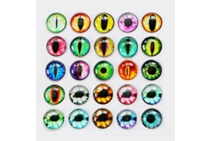 MAXQUU 40 Grandi Occhi Artificiali In Vetro, Occhielli Colorati Di Halloween Occhi Artificiali Di Bambola Di Argilla, Occhielli Gemme Per Artigianato, Occhi Artificiali Per Fare Gioielli