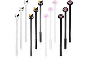 SITAKE Cute Gel Pens, 12Pcs Cats Paw Stationary Supplies, Kawaii Pens Fun Pens, 0.5mm Cartoon Cat Black Ink Writing Gel Ballpoint Pens, Korean Japanese Stationery Gifts for Teens Girls Boys Teachers