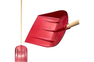 TDBS THE DUSTPAN AND BRUSH STORE Heavy Duty Snow Pusher – 30cm Wide Plastic Head, 120cm Long Wooden Handled Multipurpose Shovel for Snow and Garden Debris