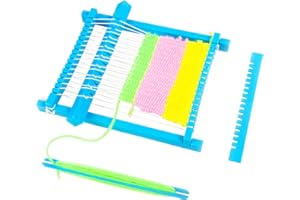 Mecmbj webrahmen kinder, webrahmen für kinder ab 6 jahre, Kinder webstuhl 21 × 16.5 cm, webrahmen mit Kettgarn und 4 Garnfarben, Kinderstrick DIY Kit für Anfänger geeignet, Schule webstuhl