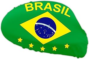 ALSINO Lot de 2 drapeaux revêtement protége coque rétroviseur extérieure s'adapte à tous les rétroviseurs grace à la fixation élastique Possibilité de l'utiliser aussi en tant que bandana pour supporters Promotion special Très haute qualité, choisir:AS-02 Brésil