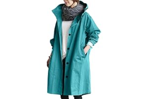 FBIIOTYUREO üBergangsjacken Damen Parka Wasserdicht Radfahren Regenjacken Softshelljacken Herbst Winter Kapuzenpullover Fleecejacke Große Größen Loose Langärmelige Regenmantel Jacke Faltbar Gefüttert Windbreaker