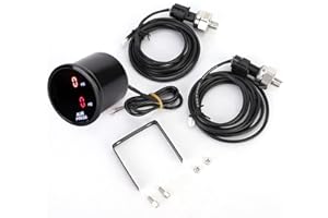 ARAMOX Miernik ciśnienia powietrza 2 w ciśnieniomierz 52 mm DC 12 V miernik ciśnienia powietrza PSI, podwójny cyfrowy wyświetlacz LED, zestaw czujników