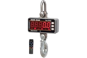 Toplionace Escalas y Balanzas 1000kg/2000lb Balanza de Grúa Digital Heavy Duty de Aluminio 1T Compact Colgante Escala OCS-S1 Smart Tipo Pantalla LED 0,5 kg con Mando a Distancia