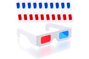 LLOUSSAK 3D Glasses, 10 Pairs Paper Stereo Glasses, Red and Blue Lenses Stereo Glasses for 3D Movies and Travel Decoration