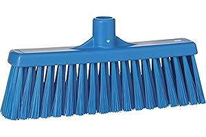 Vikan - Hygiène - Balai - Avec col droit - Fibres moyennes - Bleu