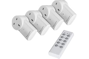 Wireless Remote Control Sockets, Vlio Home Programmable Electrical Outlet Switch Plug for Lights, Power Strips, Household Appliances, up to 30m/100ft Operating Range, 4 Pack