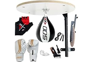 SOO Speedball Platform, Speed bag stand Synthetic Leather Punching Bag Stand Wall Mounted Hanging Speedball Platform Fitness Boxing Training MMA Muay Thai Kit