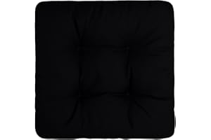 Domarex Gartenstuhlkissen lari 45x45x8 cmm - Wasserdichtes Kissen für den Gartenstuhl Sitzkissen - bequemes Kissen - Hochwertiger - Leicht zu Reinigen - Langlebig - Schwarz