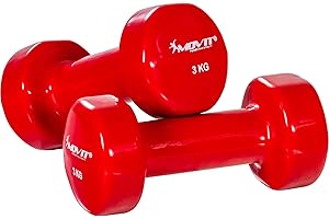 MOVIT set de 2 haltères en vinyle, haltères courts avec surface en vinyle