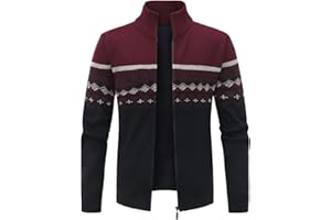 YOUTHUP Męska kurtka z dzianiny z polarową podszewką, sweter, wzór dzianiny, gruby płaszcz zimowy