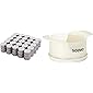 Amazon Brand - Solimo Wax Tealight Candles (Set of 100, Unscented) & Apple Slicer with Storage Cup Combo