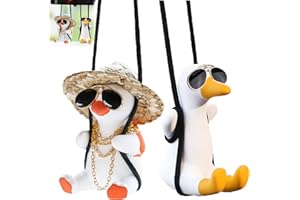 QJFHURB Swing Duck Swinging Rückspiegel AnhäNger Car Ente Auto Schwingende Deko Schaukel Charm Hanging Schaukelente HäNgendes Nette Schaukel-Ente Ornament Autospiegel HäNgendes ZubehöR Lustige Geschenke
