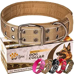 Dog Collar for Large Dogs - Tactical Dog Collar with Handle - Heavy-Duty, Reflective, Soft Padded Training Dog Collar