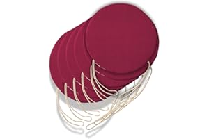 IL TUO ARTIGIANO DESIGN 6 Cuscini Rotondi per Sedia Cucina Sfoderabili, Cuscini per sedie soggiorno - Cuscini da sedia con Laccetti made in Italy - Spessore 3 cm - Decorazioni casa (Fucsia, Diametro 40 cm)