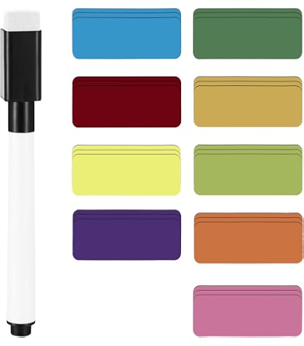 Magneetstrips Beschrijfbaar – 72 Stuks In 9 Kleuren, 75x75 Mm, Afwasbaar, Voor Koelkast, Whiteboard, Kast En Magneetbord