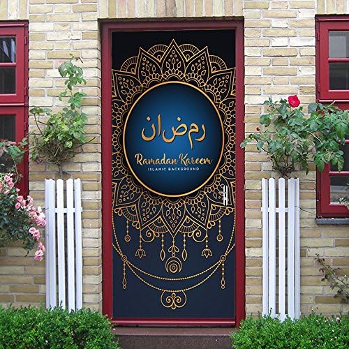 MIAORUI Muslim fasting festival decoration door sticker/bedroom door house decorated sticker/3d stereoscopic Wall Sticker