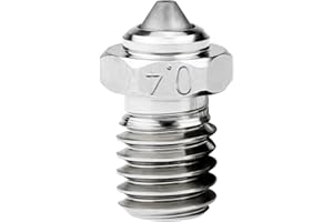 POLISI3D 1 buse bimétallique V6 mise à niveau 0,4 mm en acier trempé cuivre plaqué compatible avec 1,75 mm V6 Hotend Prusa I3 MK3S Anycubic Mega S Vyper 3D impression PEI PEEK ou filament en fibre de carbone