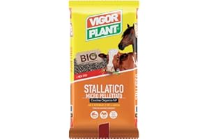 VIGORPLANT Stallatico Pellettato Umidificato Ammendante Ricco di Azoto e Potassio consentito in agrcoltura Biologica - 5 kg Circa