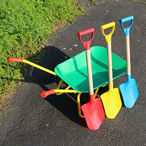 SET Metallschubkarre mit SPATEN (Bis 30 Kg) Kinder Schubkarre für Garten, Strand oder Spielplatz - 2