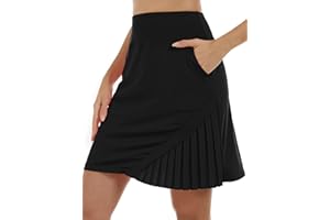 MoFiz Jupe Tennis Femme Élégant Taille Elastique Jupe Solide été Jupes avec Poche Skort