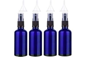 Sookg Set di 4 Flaconi Spray Vuoti da 100 ml con Nebulizzazione e Protezione Anti-UV - Ideali per Oli Essenziali, Profumi e Atmosfere Festive (Colore: Blu)