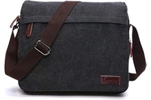 LOSMILE Herren Umhängetaschen, Leinwand Schultertaschen, Laptoptasche,Schulranzen, für Schule und Arbeits,für Männer und Frauen.