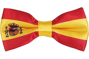 cravateSlim Noeud Papillon Drapeaux du Monde - Noeud Papillon Homme Prénoué aux couleurs des Pays - Déguisement ou Evénement