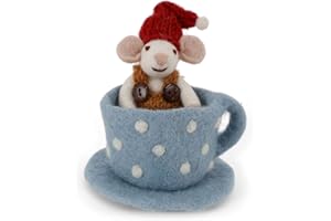 ‎GRY & SIF Gry & Sif Handgemacht & Fairtrade-Zertifiziert | Stilvolles dänisches Design X Nepali Kunsthandwerker | Maus in Blauer Kaffeetasse