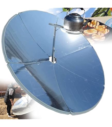 Forno Solare Parabolico Da 1800W | Diametro 150cm, Temperatura Fino A 1000°C Per Cucinare All'aperto Senza Gas Né Elettricità