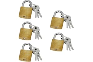 5 Pezzi Piccoli Lucchetti con 3 Chiavi, ARPDJK 1.8 cm x 3 cm in Ottone Lucchetti Impermeabili per Valigia, Mini Lucchetto Resistente per Bagagli da Viaggio, Armadietti per Borse da Viaggio All'aperto