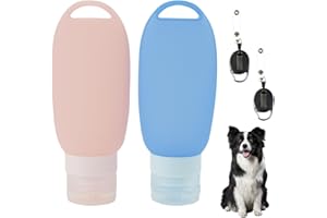 Svitzoot 2 Stück Futtertube zum Befüllen Hund Wiederverwendbar Futtertube Hund 90ML mit Dehnbarer Clips Haustier Outdoor Blau Rosa
