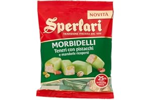 Sperlari - Torroncini Morbidelli Teneri con Pistacchi e Mandorle Ricoperti, Senza Glutine - 117 gr