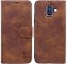 Produktbild Burkley® Lederhülle passend für Samsung Galaxy A6 2018 Handyhülle - Handytasche Hülle für das Galaxy A6 2018 mit Kartenfach - Echtes Rindsleder (Cognac)