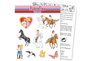 DH-KONZEPT 9-tlg. Tattoo-Set * BIBI & TINA * als Mitgebsel oder Geschenk | Sticker Bilder Kinder Kindergeburtstag Geburtstag Mädchen Pferde Blocksberg