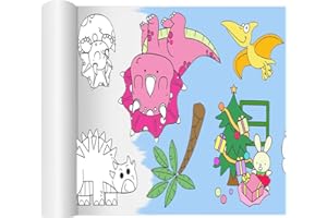 LANYOTA Children's Drawing Roll, Loose Drawing Paper, Coloring Paper Roll for Kids,Kids Craft Painting Color Filling Paper, DIY Painting Paper for Girls and Boys(Dinosaurs)